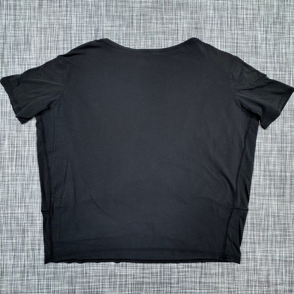 Lululemon Womens Approx XL Black Short Sleeve Relaxed Scoop Neck Athletic Tee